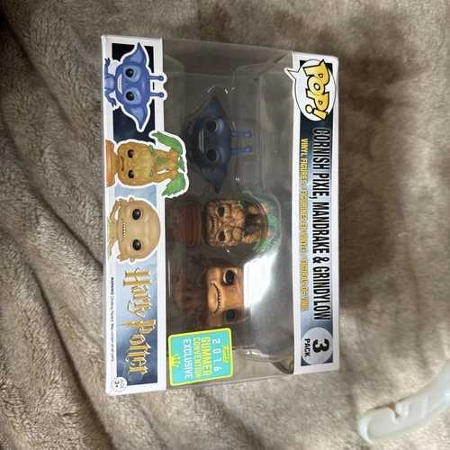 Funko Pop Cornish Pixie, Mandrake & Grindylow Harry Potter 3 pack 2016 Exclusive