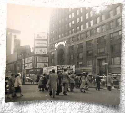 New York City Photo Street View Time Square 1954 Vintage Snapshot Original