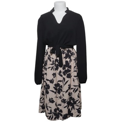 Cloud 5ive, Kleid, Größe: M, Schwarz/Beige/Mehrfarbig, Polyester, Blumen #QXZ