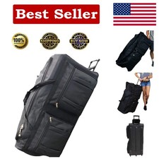 XL Heavy Duty Rolling Duffle Bag with Telescopic Handle - Ideal for Long Trips