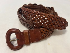 Echo Braided Leather Belt Brown Genuine Italian Leather Size 36 Made Turkey