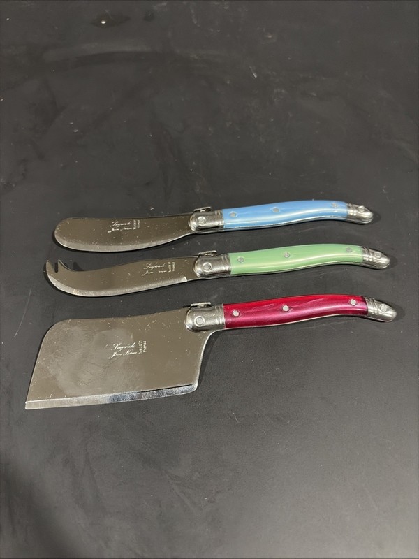 FRENCH HOME Laguiole Cheese Knife & Spreader Set of 3 Stainless Steel-Multicolor