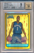 KYLE LOWRY 2006-07 Bowman CHROME Gold REFRACTOR AUTO /50 Rookie RC BGS 9 AUTO 10