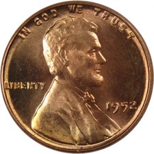 1952 Lincoln Wheat Cent Choice Bu Red 1c Brilliant Uncirculated From Obw Roll