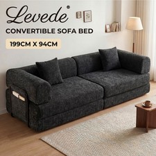 Levede Modular Sofa Bed 3 Seater Convertible Couch Oversize Folding Floor Bed