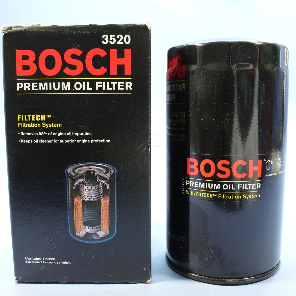 Filtros de aceite de motor Bosch 3520 Spin-on Premium 1,4*12 para Ram 2500 2011-2022 12 piezas Foto 3 de 4
