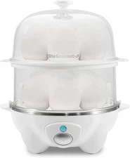 EGC1405W 2-Tiered Rapid Egg Cooker, 5-Egg Poacher, Omelets, Soft, Medium, Hard-B