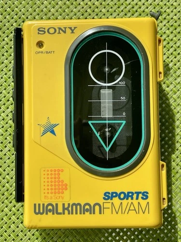 Sony WM-F45 - Sports Walkman - AM FM Radio + Cassette Player - Yellow - Vintage