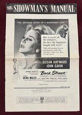 BACK STREET PRESSBOOK 1961 SUSAN HAYWARD JOHN GAVIN VERA MILES