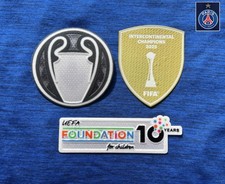 PSG UCL Title Holder patch + Intercontinental Champions 2025 + Foundation badge