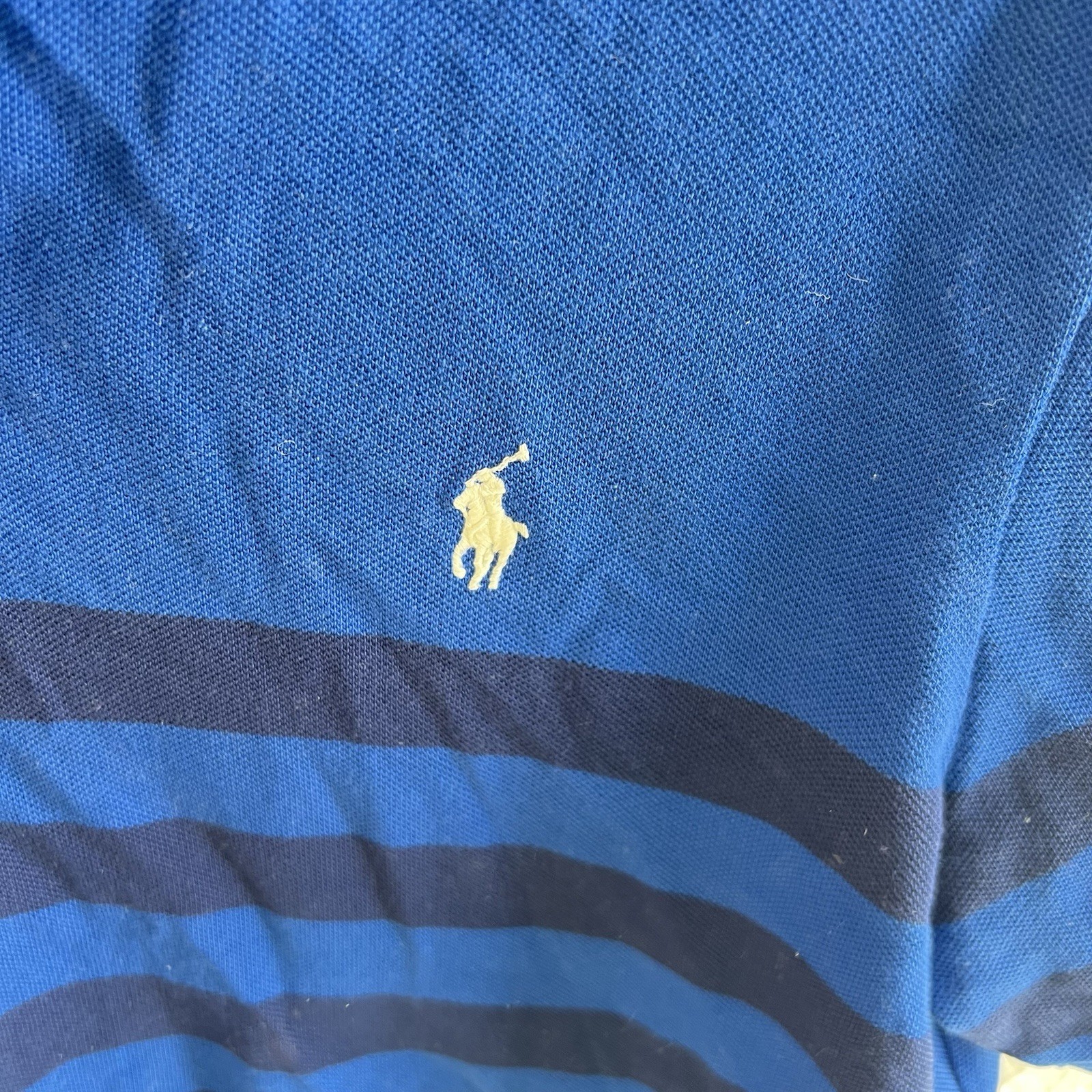 POLO RALPH LAUREN Logo Embroidered  Cotton Knit Polo Top Size L (Custom Fit)