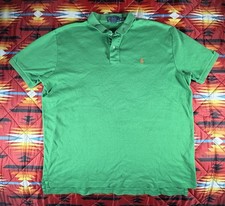 Vintage Polo Ralph Lauren Short Sleeve Shirt Mens XL Green Orange Pony Preppy