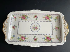 Royal Albert Petit Point Sandwich Tray Bone China Made in England Mint Cont