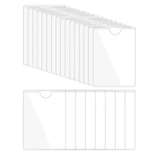 24Pcs 5.1x3.5" Self Adhesive Index Card Pockets with Top Open for Loading, Clear