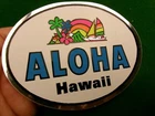 Aloha Hawaii metallic rainbow sailing vintage decal 4" x 5"  E57