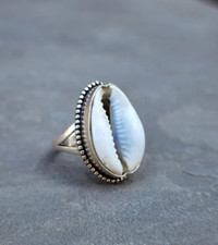 Cowrie Shell Ring Handmade 925 Sterling Silver Beautiful Gift Ring All Size R392