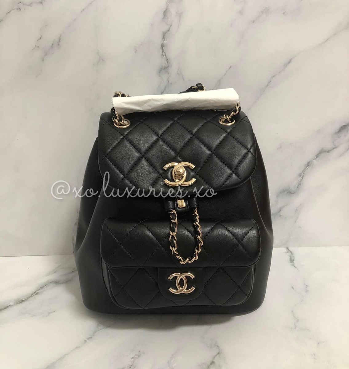 CHANEL Black Lambskin Duma Backpack Medium GHW Chanel Vintage Black Duma Lambskin Backpack GHW #29 main image 4