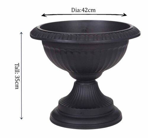 Grecian Pots 42 Cm Plastic Round Base Urn Plant Flower Pot Home Garden Patio - Picture 15 of 26
