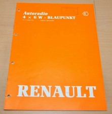 RENAULT Autoradio Radio Radiosat Blaupunkt Hifi 4x6 W 1991 Werkstatthandbuch