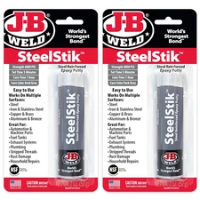 J-B Weld Steelstik, 1 Hour Cure, Steel Reinforced Epoxy Putty Stick - 2 Pack, Da
