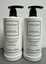2 PACK G & S London Collection SHOWER GEL Body Wash 12.2oz 360ml Pump Bracket