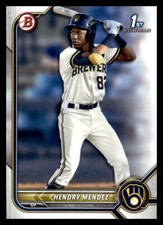 2022 Bowman 1st Edition  Hendry Mendez #BP-88 Milwaukee Brewers Baseball Card