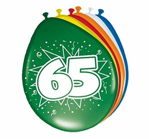 Palloncini multicolori 65 anni - 8 pezzi (H2x)