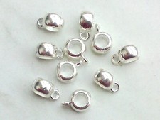 10 Anhänger Verbinder 11x5mm Schlaufen Öse Beads Spacer Zwischenperle Versilbert