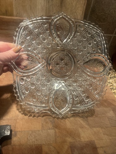 Vintage Clear Glass Ruffled Edge Pedestal Candy Dish 10" - Picture 9 of 9