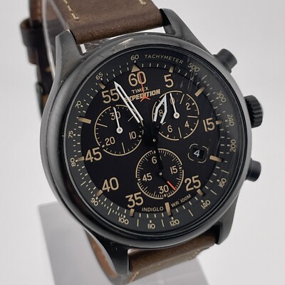 Timex Expedition Watch Field Mens 43mm Case Chronograph Date Tachymeter Quartz
