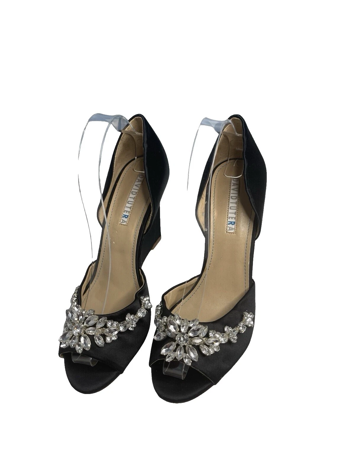 Черные свадебные туфли с открытым носком