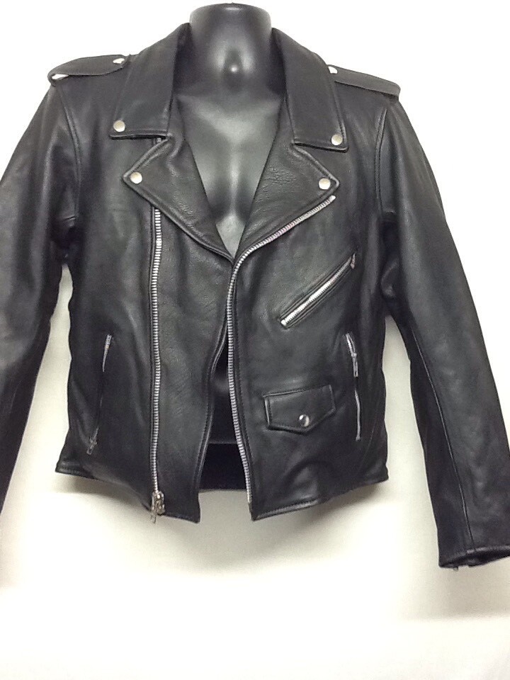 Men's Black Leather Jacket Motorcycle Bikers Genuine Leather