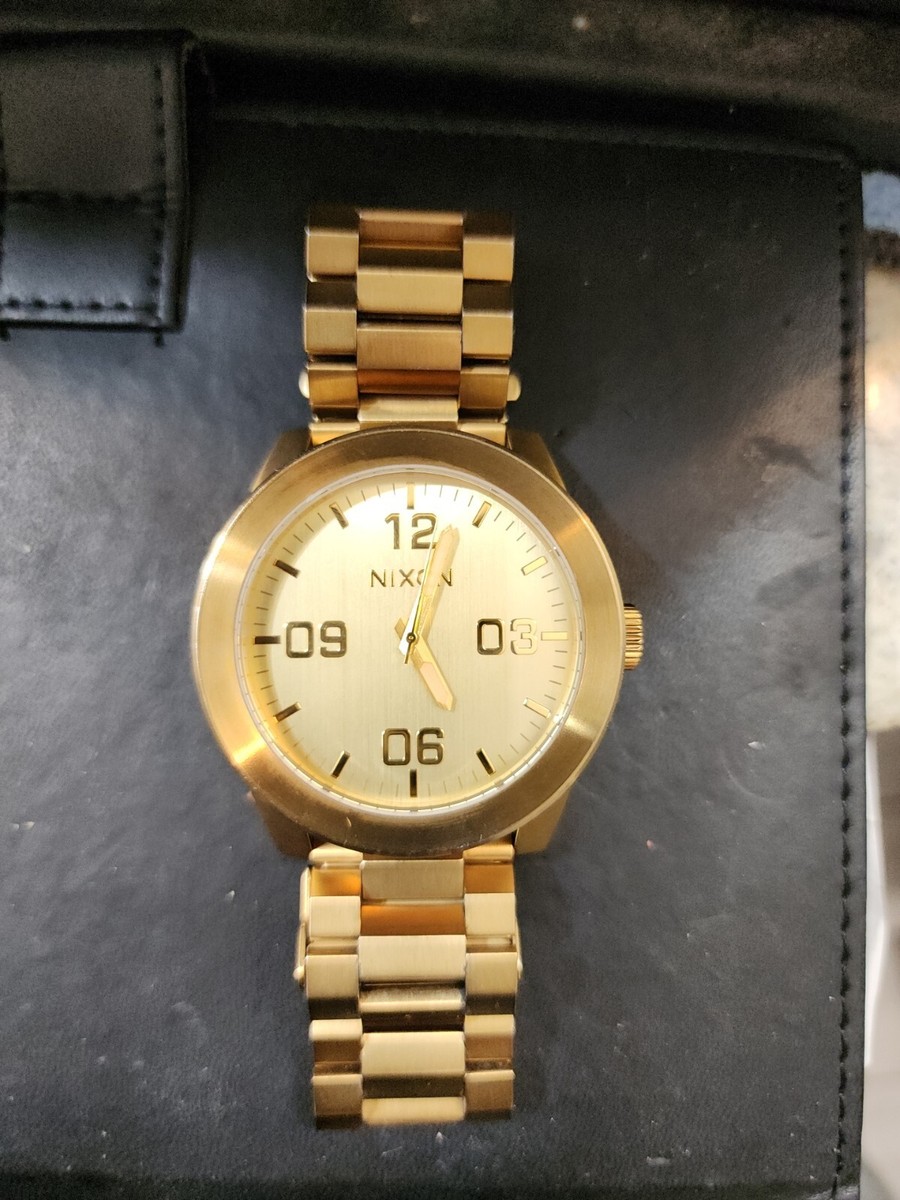 Corporal Stainless Steel Nixon The Corporal Battery Gold Nixon