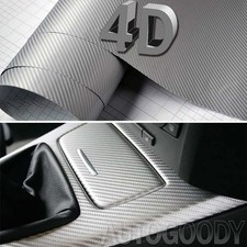 12 X 60 Premium Gloss 4d Silver Carbon Fiber Vinyl Film Wrap Air Bubble Free