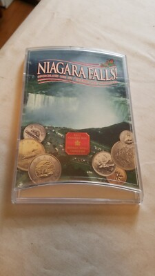#ad #ad 1999 Niagara Falls Uncirculated 7 Coin Set In Plastic Display Case Loonie Toonie $18.99