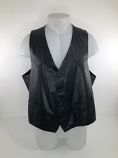 CONTINENTAL LEATHER - Mens Western Biker MADE IN USA Sz. 48 Vest - EXCELLENT