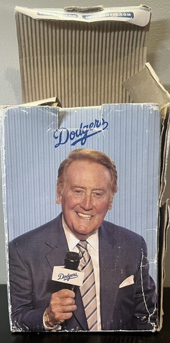2012 Vin Scully Bobblehead Los Angeles Dodgers Damaged Box No Styrofoam - Picture 10 of 11