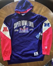 Superbowl 58 Las Vegas Starter Purple /Red White Hoodie Sz XXL Brand New RARE