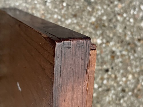 HAND MADE Victorian WOODEN TRINKET BOX Dovetail Dated 1869 Signed Alice Mae - Picture 9 of 14