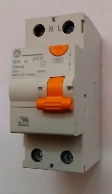 GE DCG 2 pole 80A 30mA RCD 80/30/2 605730. GE EP101 / GE EP61