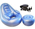 Serenity Blue BBL Inflatable Chair with Ottoman- New In Box