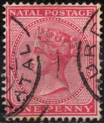 NATAL (SOUTH AFRICA) 1882/1889 - Queen Victoria - Used 1 penny watermark CA #AFUK