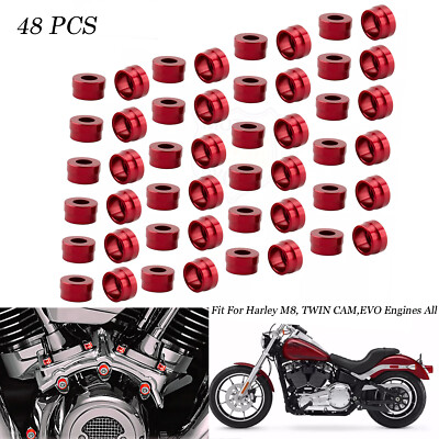 48X Engine Bolt Topper Caps Cover For Harley Evo Twin Cam Touring