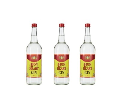 3x Lion Heart Dry Gin 37,5 % Vol.   - 1 L Flasche Gin