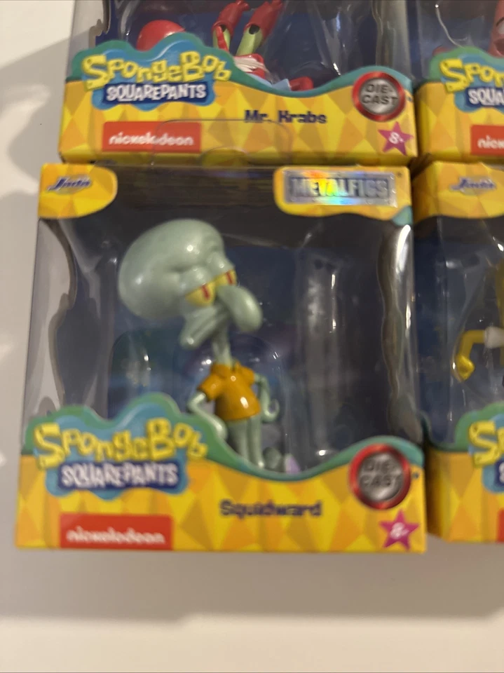 Juego de 4-2024 Jada Metal Figuras Bob Esponja Pantalones Cuadrados 2.5 pulgadas Juego Completo de 4 Foto 2 de 4