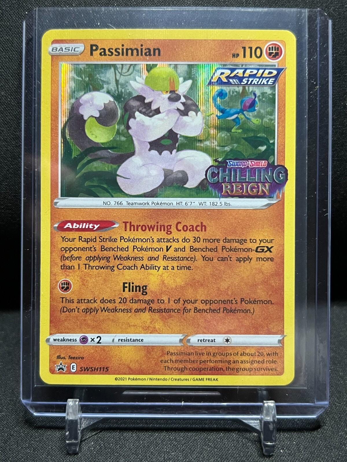 Passimian SWSH115 Black Star Promo Holo Prerelease Stamped Pokémon 2021 SWSH NM