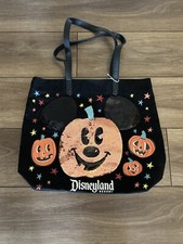 Disney Parks Canvas Tote Bag Halloween Pumpkin Mickey Mouse Trick Or Treat