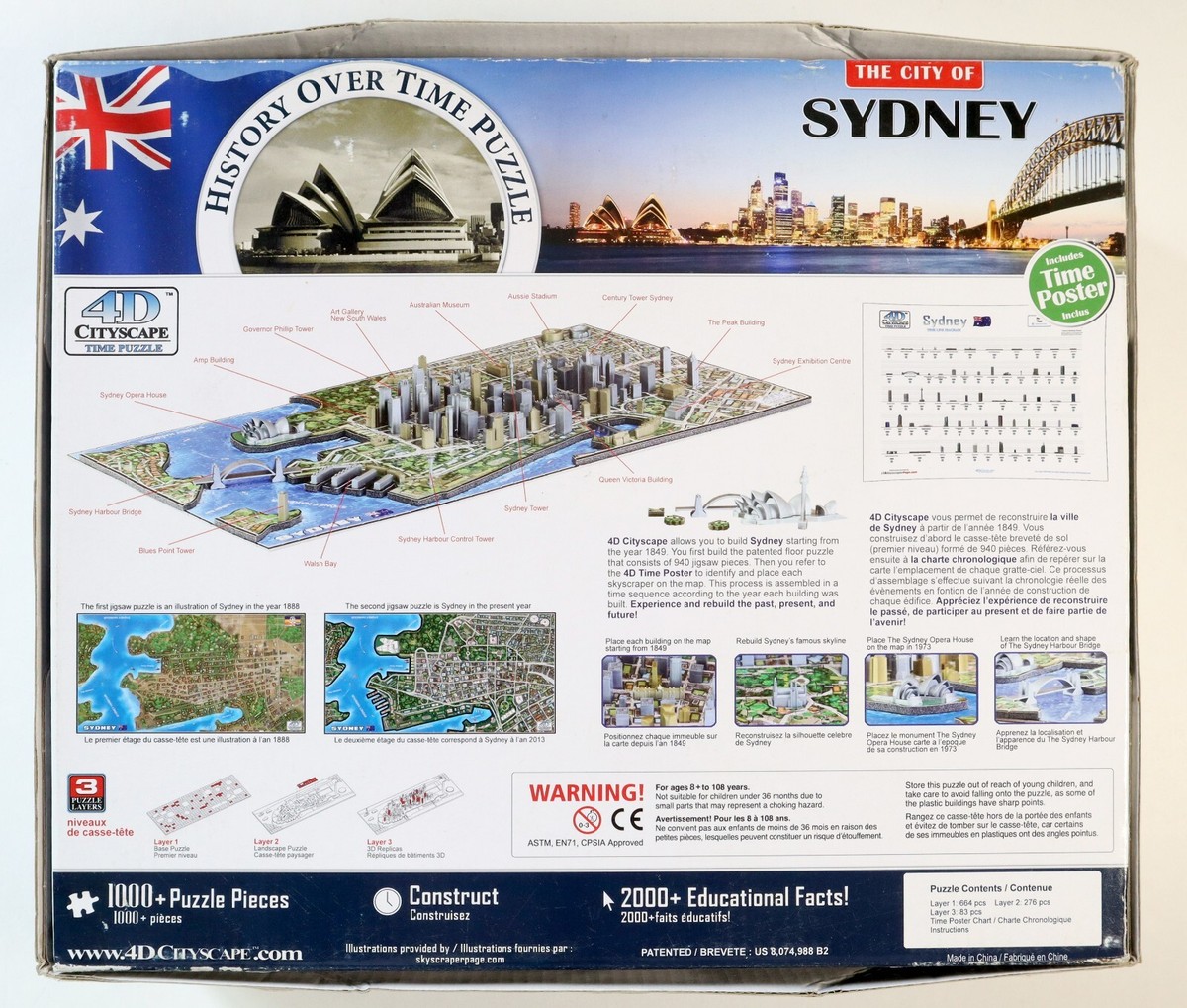 4D Cityscape Sydney's world famous skyline over Time 1000 piece