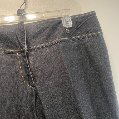 BISOU BISOU Relaxed Leg Jeans Womens 16 Black Mid Rise Cotton Blend Dark Denim - Picture 3 of 10