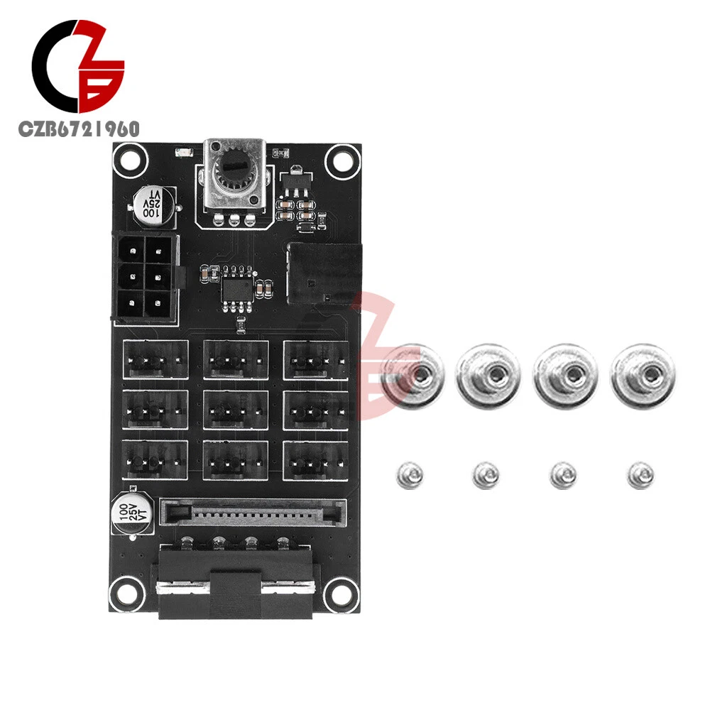 Fdit Controller Ventole PC A 4 Canali – Regolatore Di Velocità Con Pannello LED – Per 4 Ventole 3/4 Pin, Alimentazione 8W Per Canale